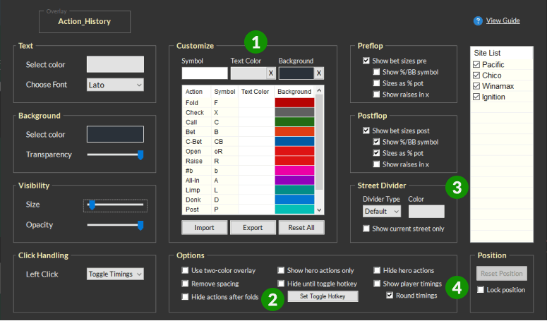 Customize Overlay