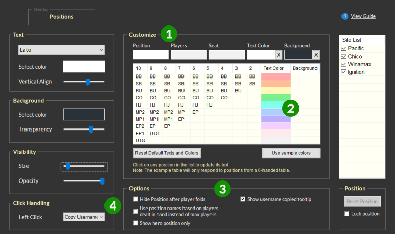 Customize Overlay