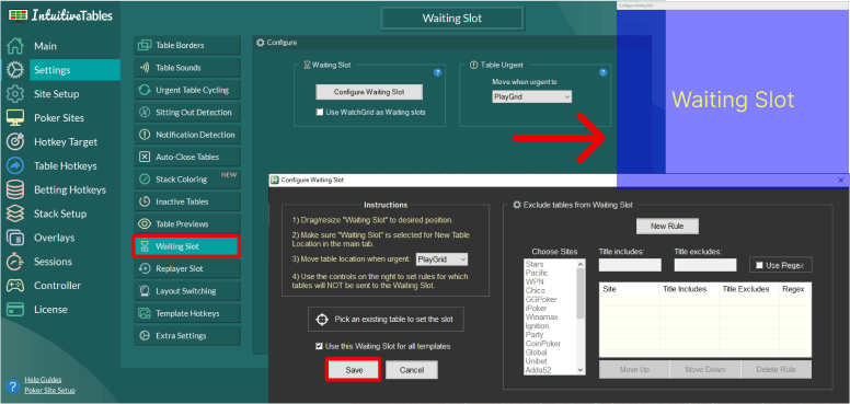 Create Waiting Slot