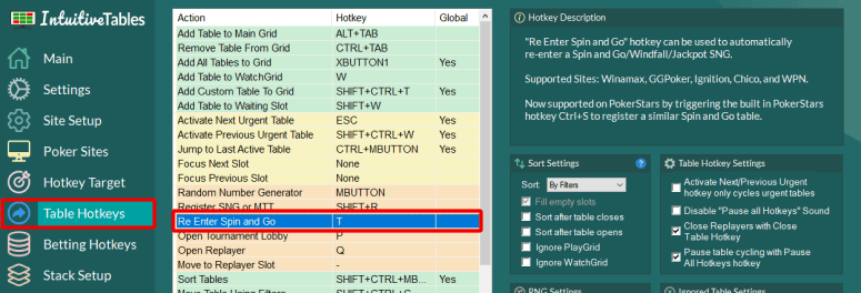 Replay spin and go hotkey