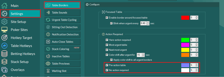 Table borders tab